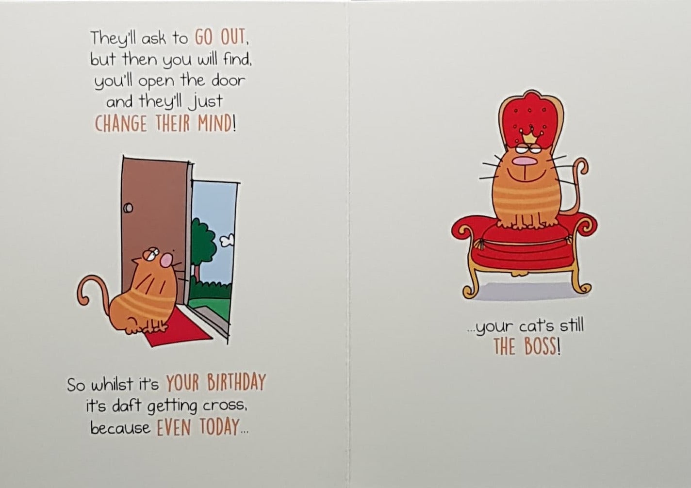 Birthday Card - Your Cat's Still The Boss!