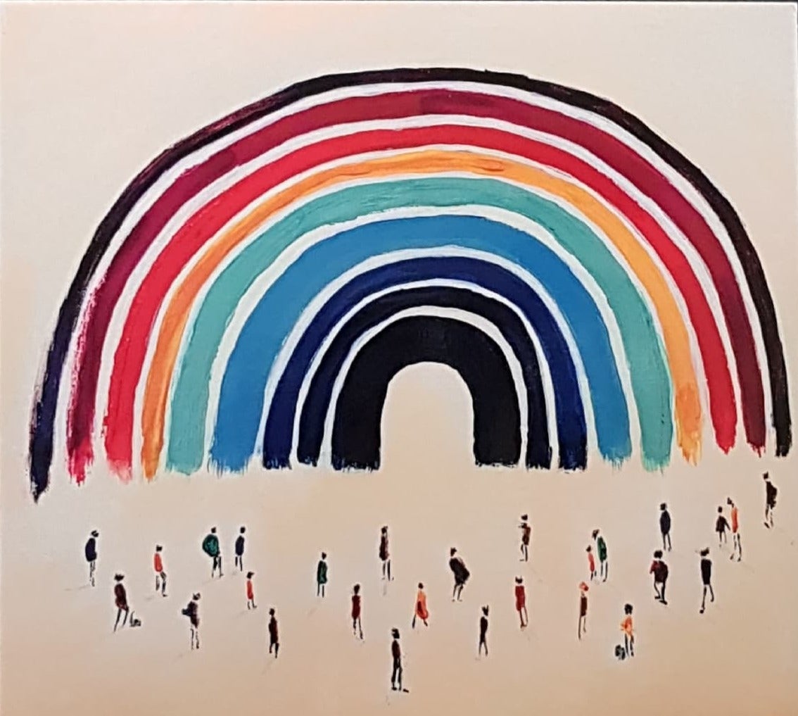Blank Card - A Rainbow & A Group Of People
