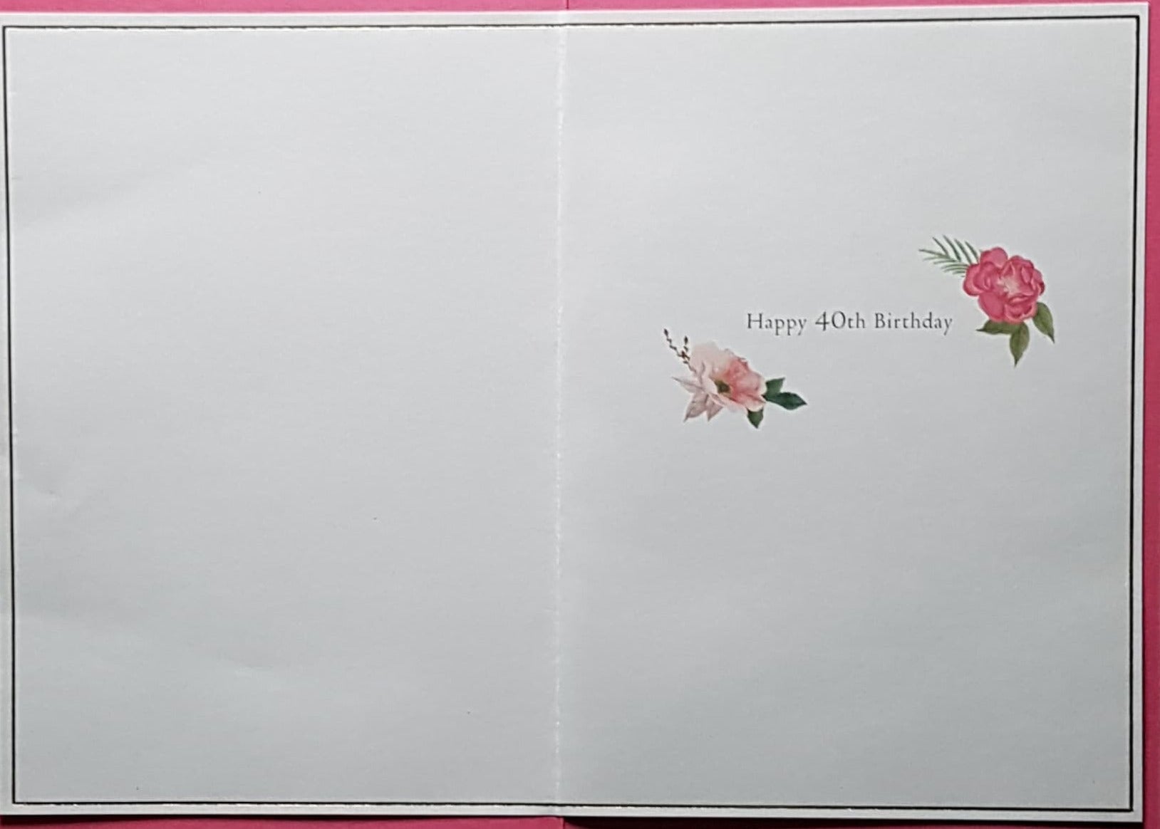 Age 40 Birthday Card - Pink Flowers  / Royal Horticultural Society