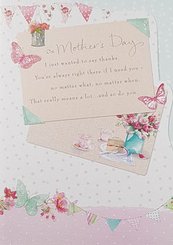 General Mothers Day Card - Cake & Pink Butterflies