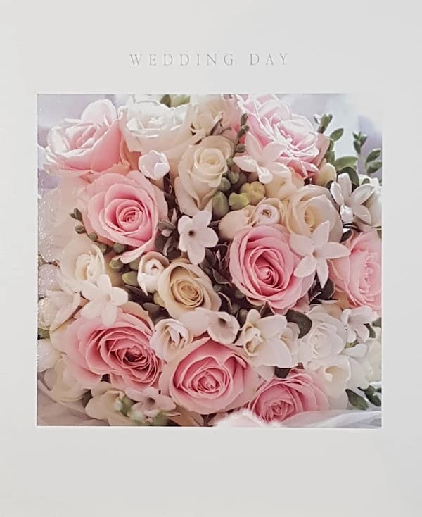 Wedding Card - General / A Bouquet Of Pink & White Roses