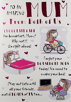 From Both of Us Mothers Day Card - Chocolate for Breakfast