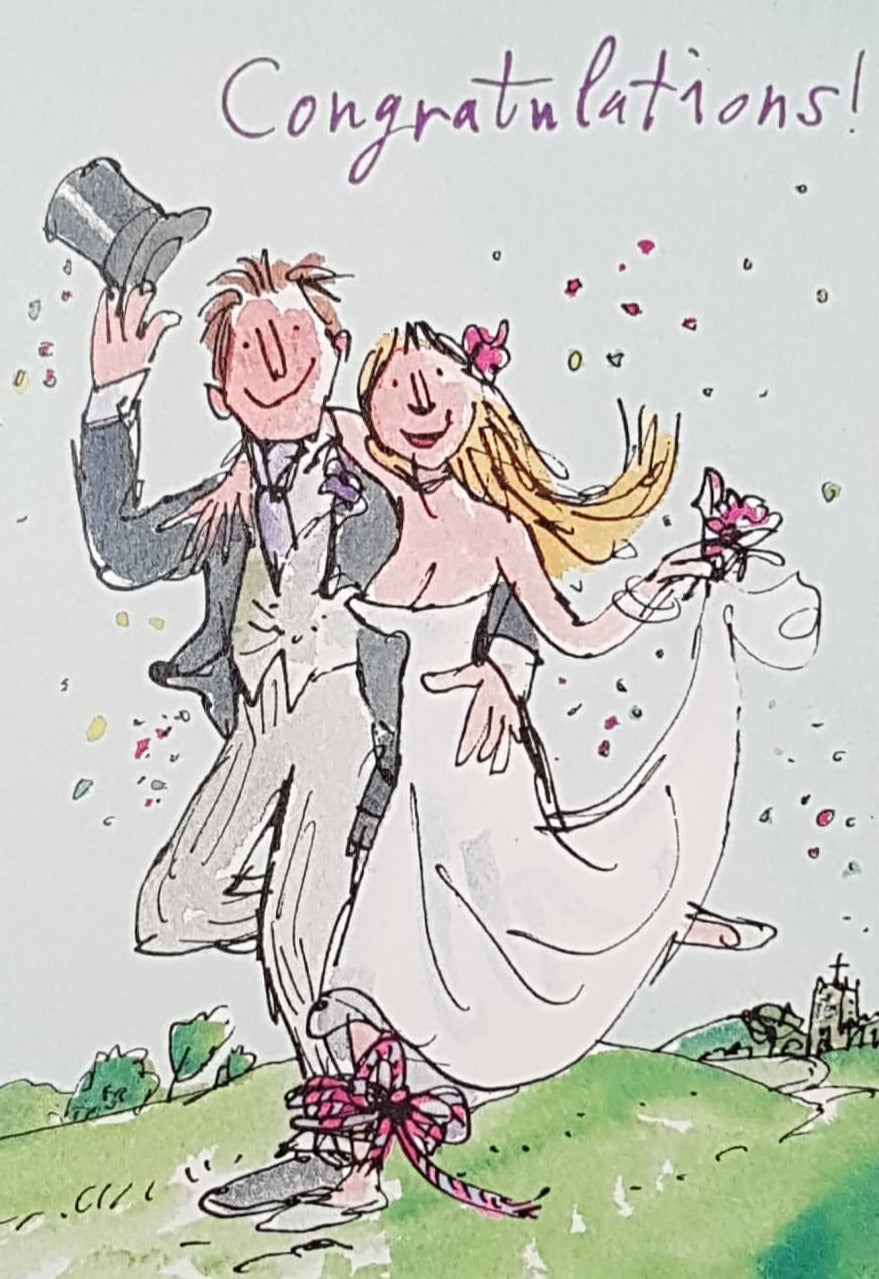 Wedding Card - General / Happily Married Couple On A Green Hill