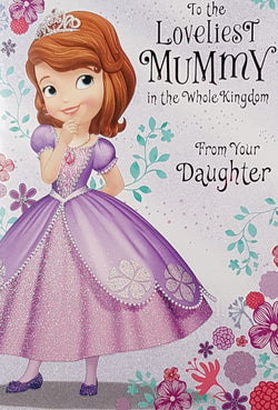 From Your Daughter Mothers Day Card - Little Girl In Princess Dress