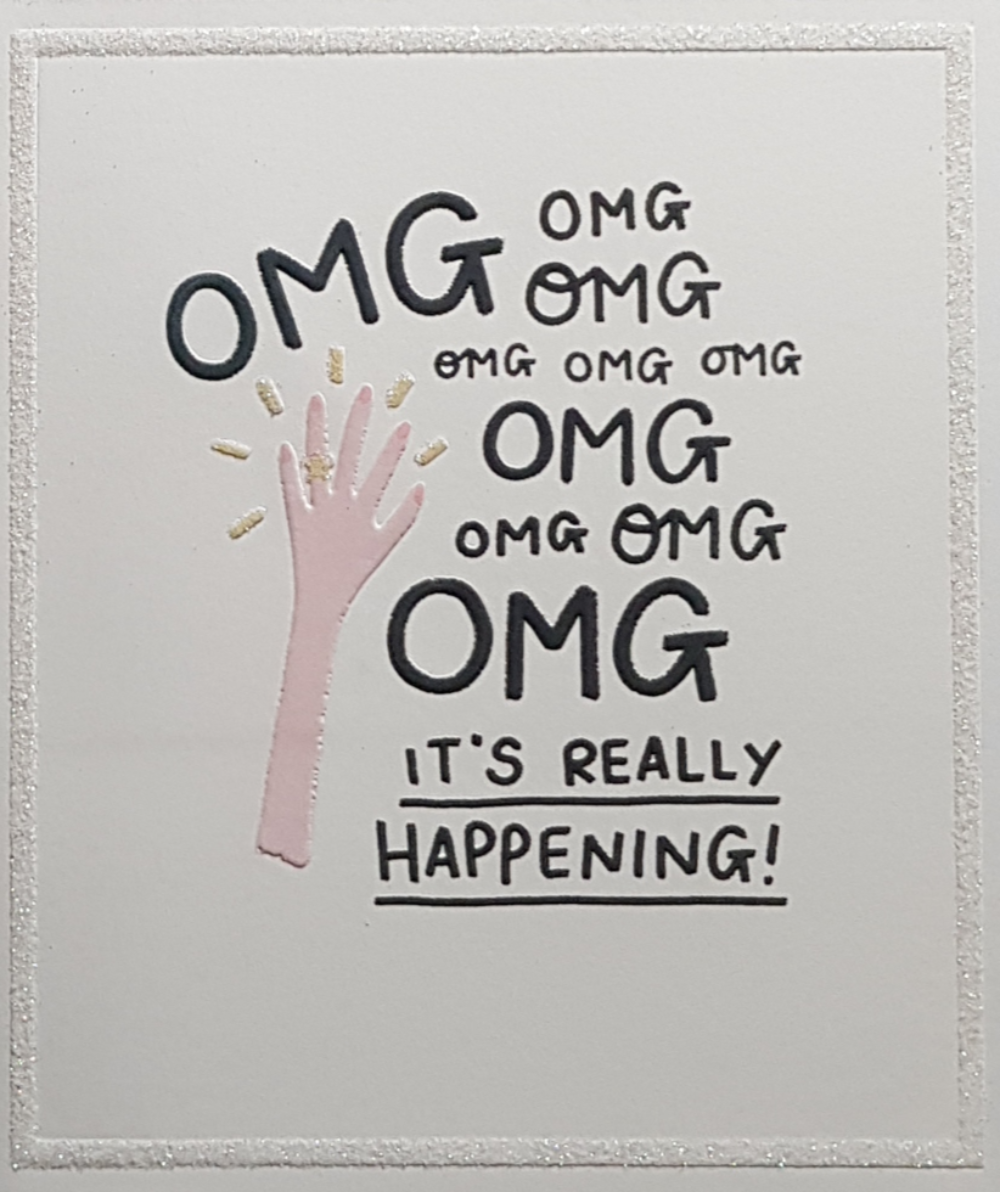 Engagement Card - Funny / A Pink Ring Finger & OMG