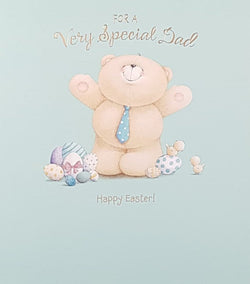 Easter Card - Dad / A Teddy Bear Wearing A Blue Tie
