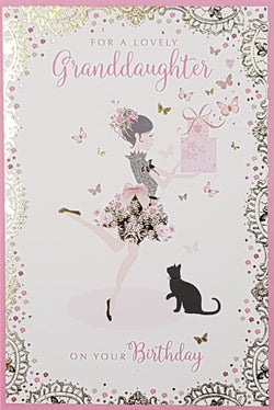 Birthday Card - Granddaughter / A Glamorous Girl In A Gorgeous Dress
