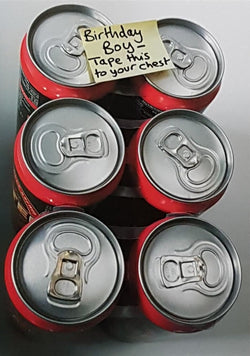 Birthday Card - Six Cans (Humour)