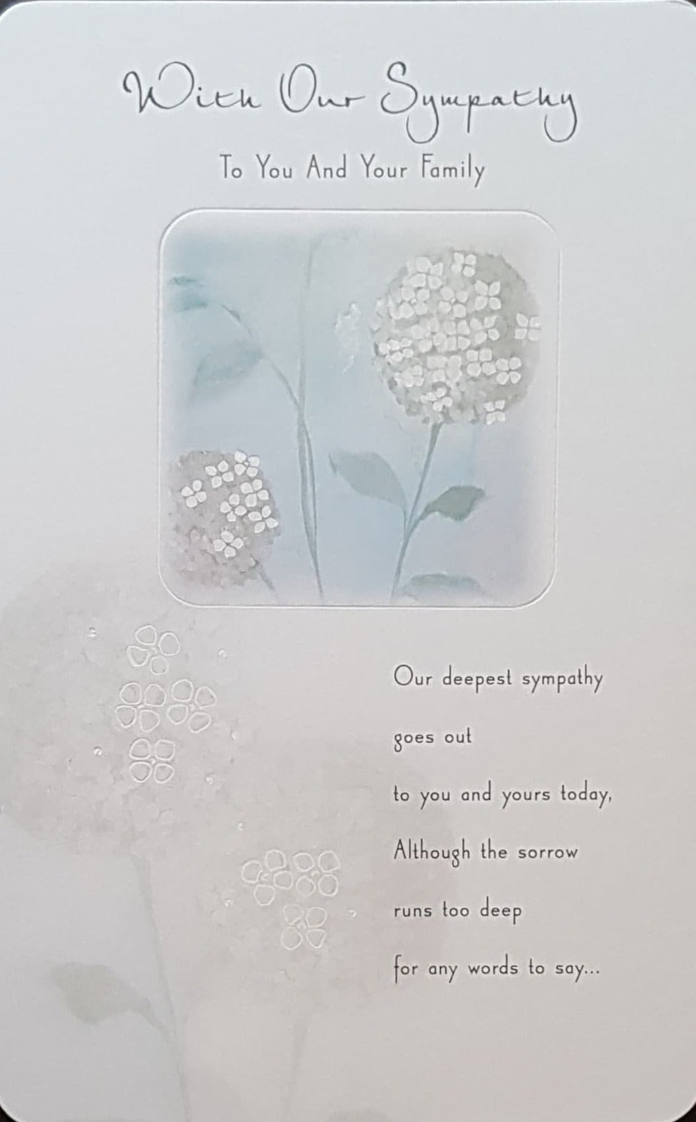 Sympathy Card - Our Deepest Sympathy Goes Out To You...& A Blue Frame