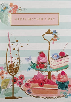 General Mothers Day Card - Deliciuos Cupcakes On A Gold Tray
