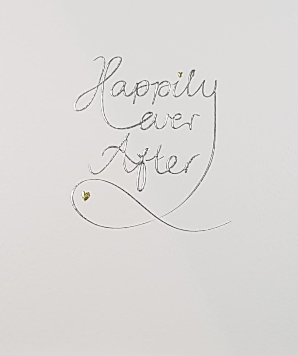 Wedding Card - General / A Shiny Silver Font & A Gold Heart