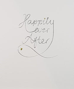 Wedding Card - General / A Shiny Silver Font & A Gold Heart