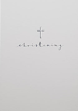 Christening Card - A Plain Silver Cross