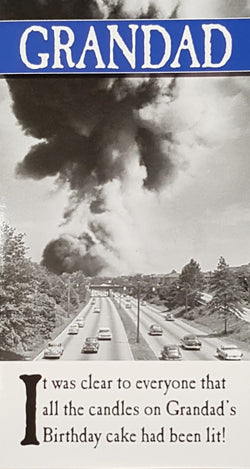 Birthday Card - Grandad / Cars On A Road & A Huge Smoke