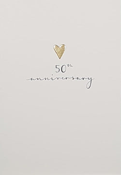 Anniversary Card - 50th Anniversary / A Shiny Gold Heart In Centre