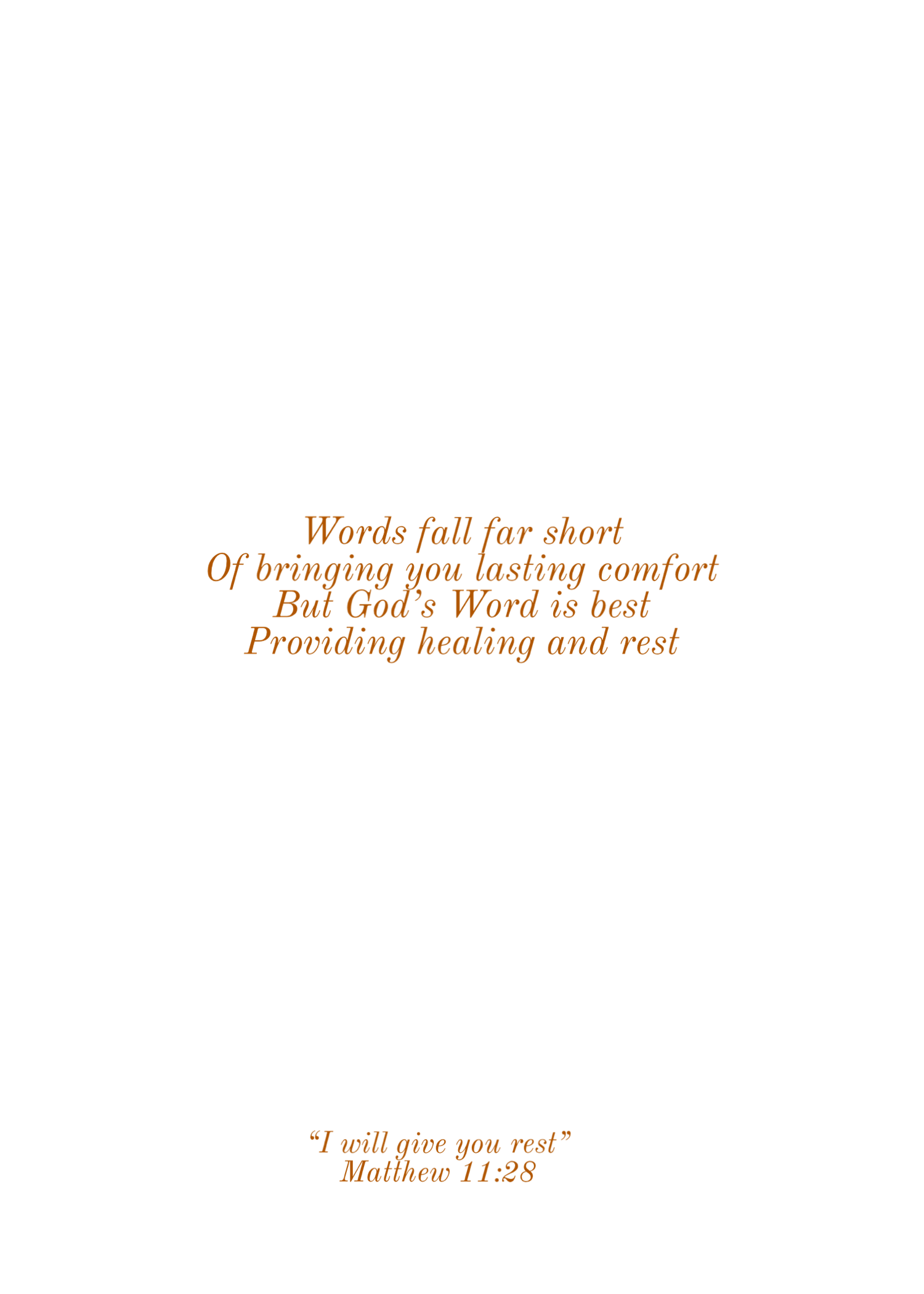 Sympathy Card - Religious / Time Of Sorrow