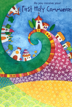 Communion Card - May Your First Holy Communion Day Be Happy (Traditional)