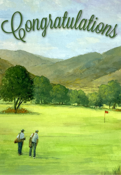 Congratulations Card - Two Golfers Walking