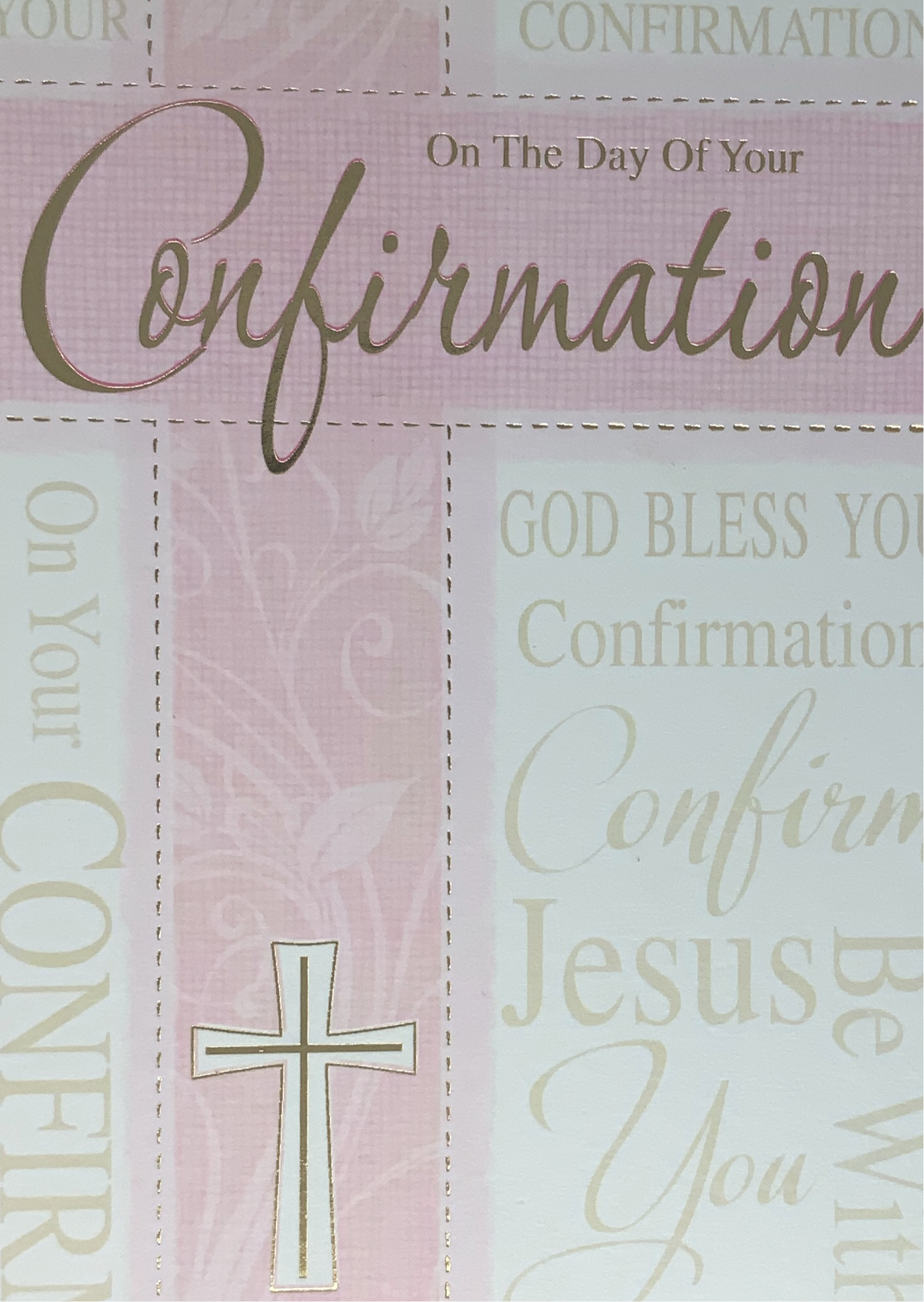 Confirmation Card - Gold Shining Font (Girl)