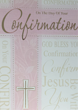 Confirmation Card - Gold Shining Font (Girl)