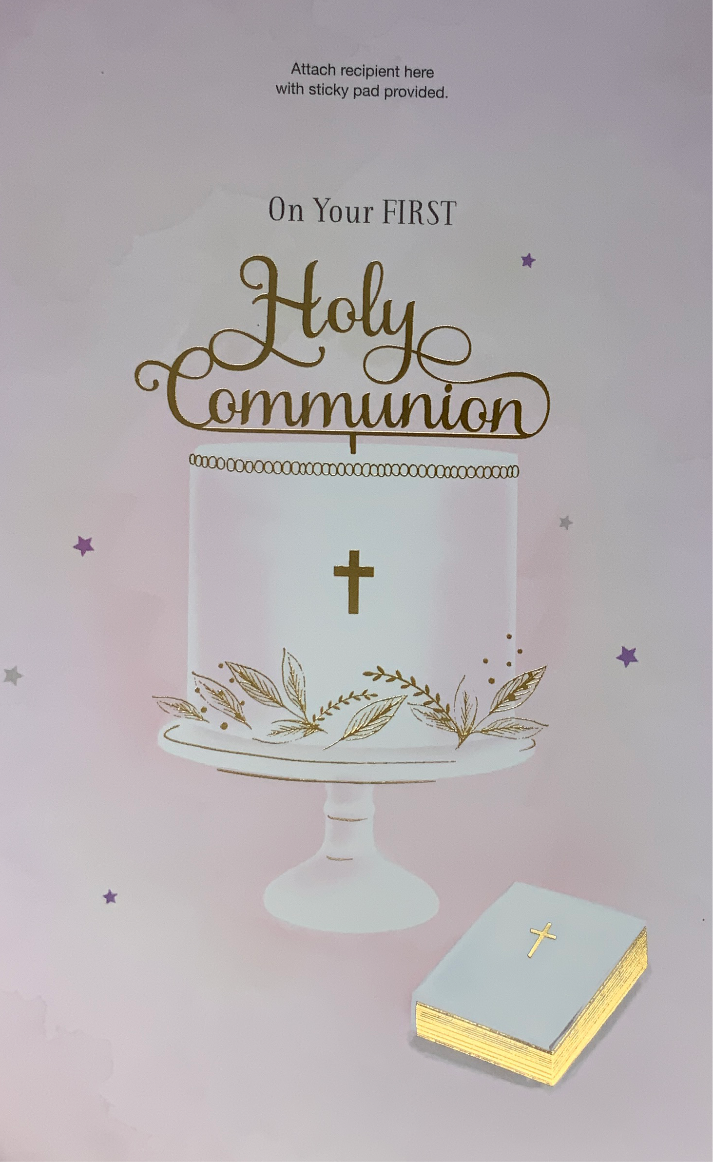 Personalised Card - Communion / A Communion Cake & A Bible (Girl)
