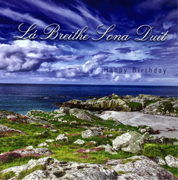 Birthday Card - Connemara Scenery (Irish)