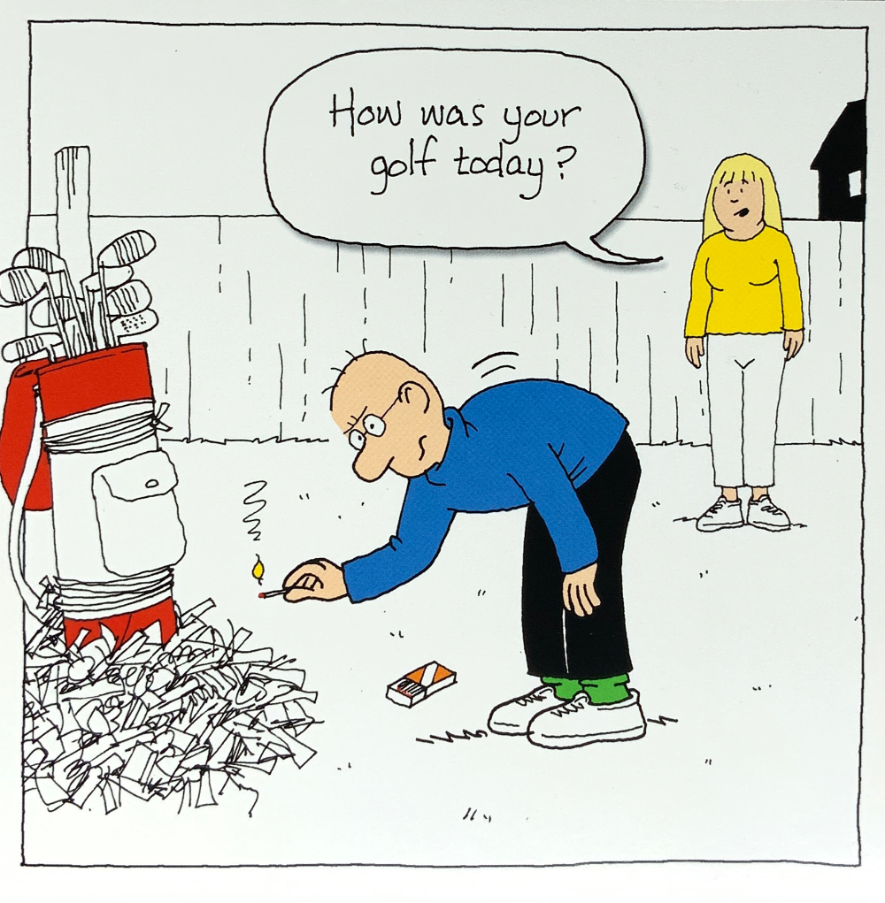 Birthday Card - Humour / Golfer And His Wife Talking