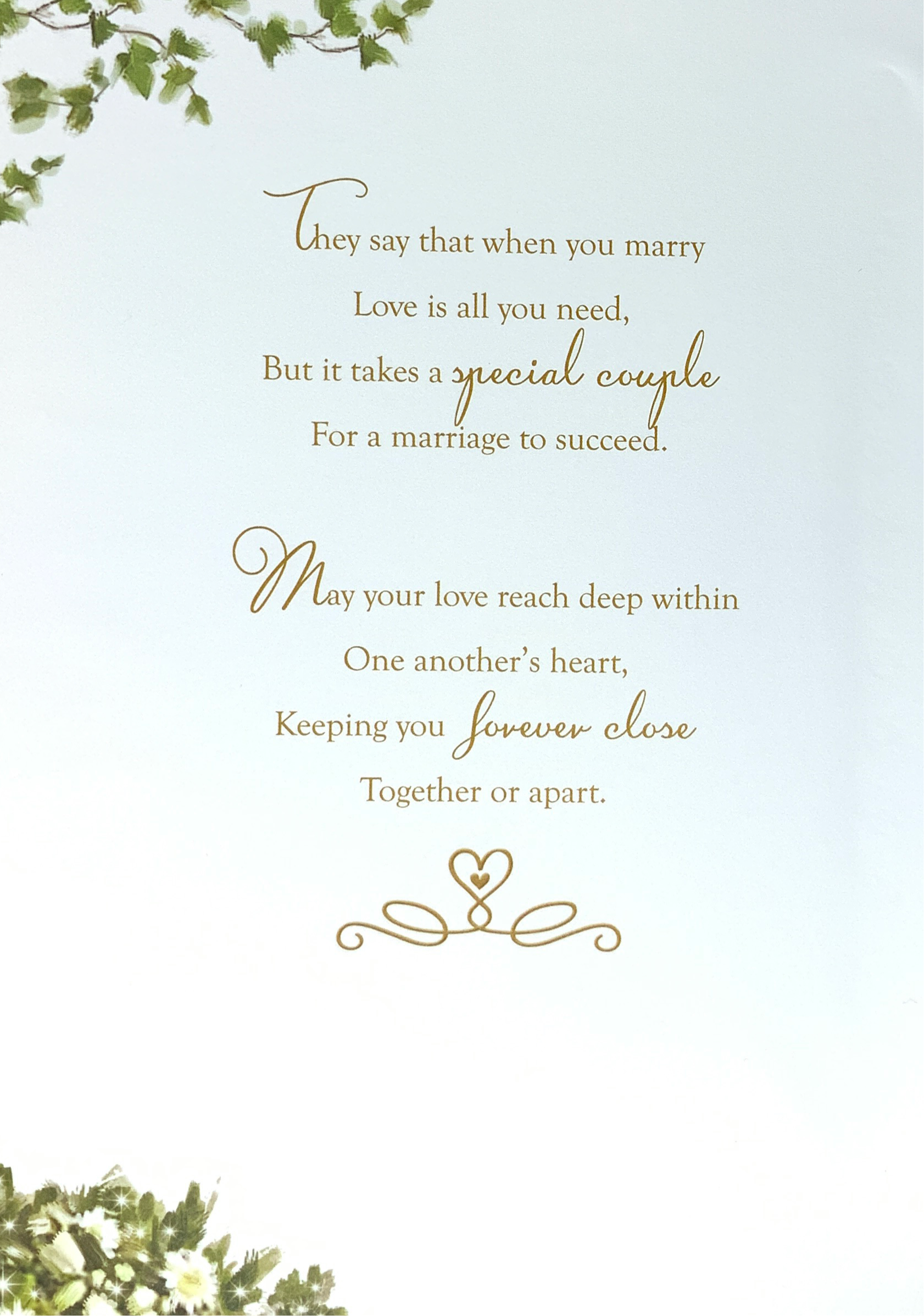 Wedding Card - Niece & Your Husband / An Elegant Couple & Shiny Gold Effect