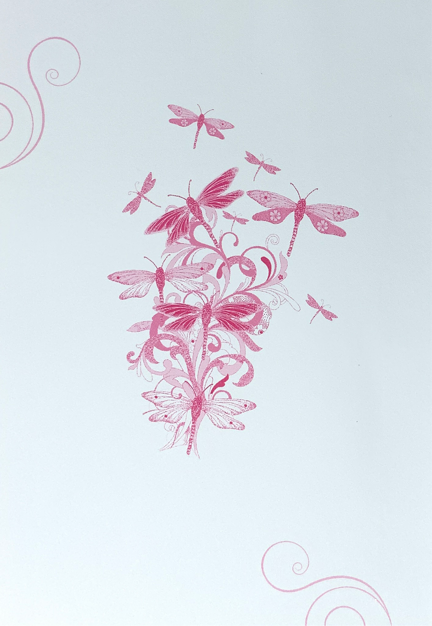 Birthday Card - Sister-in-Law / Dragonfly Swirls With Glitter