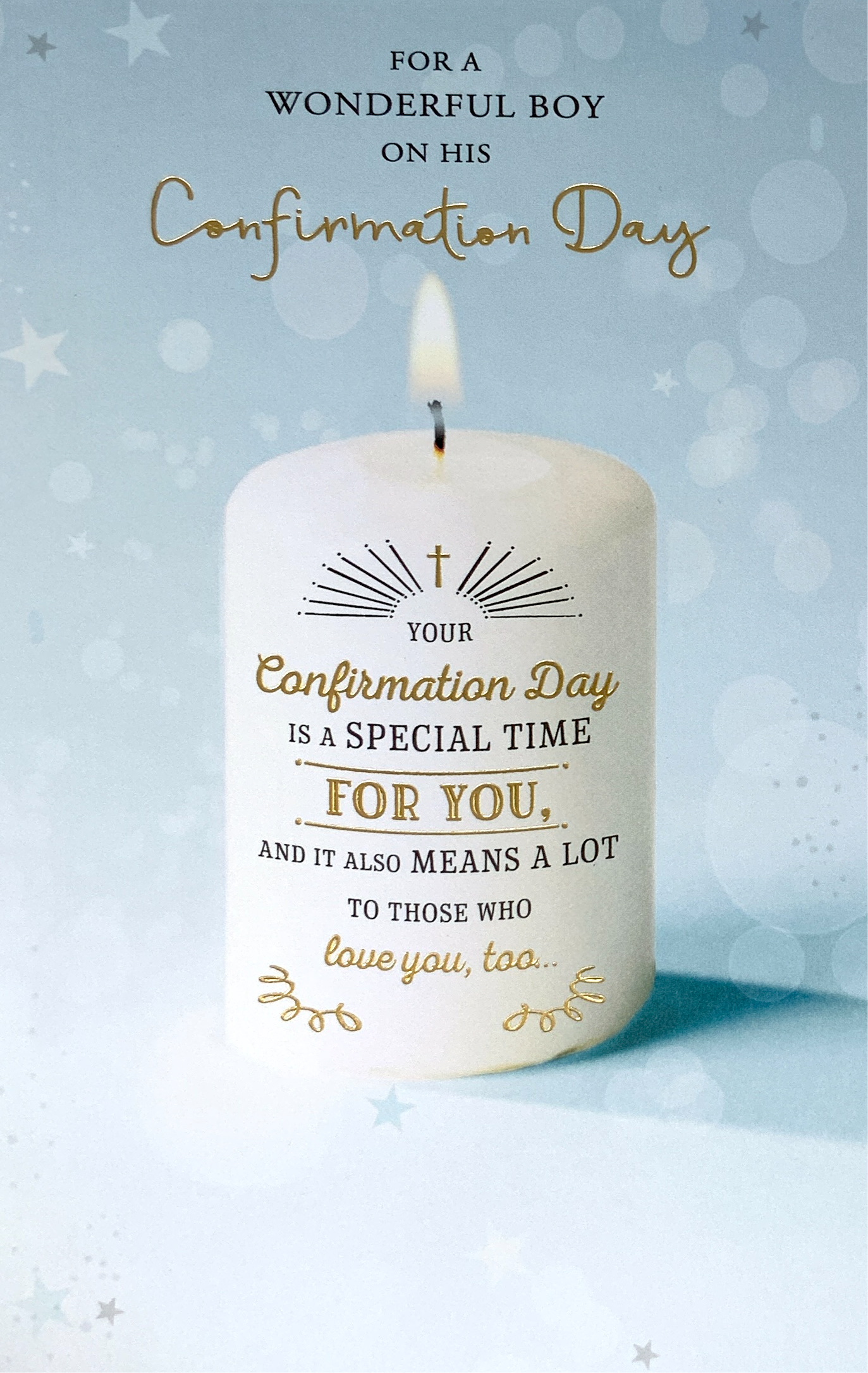 Confirmation Card - White Candle (Boy)