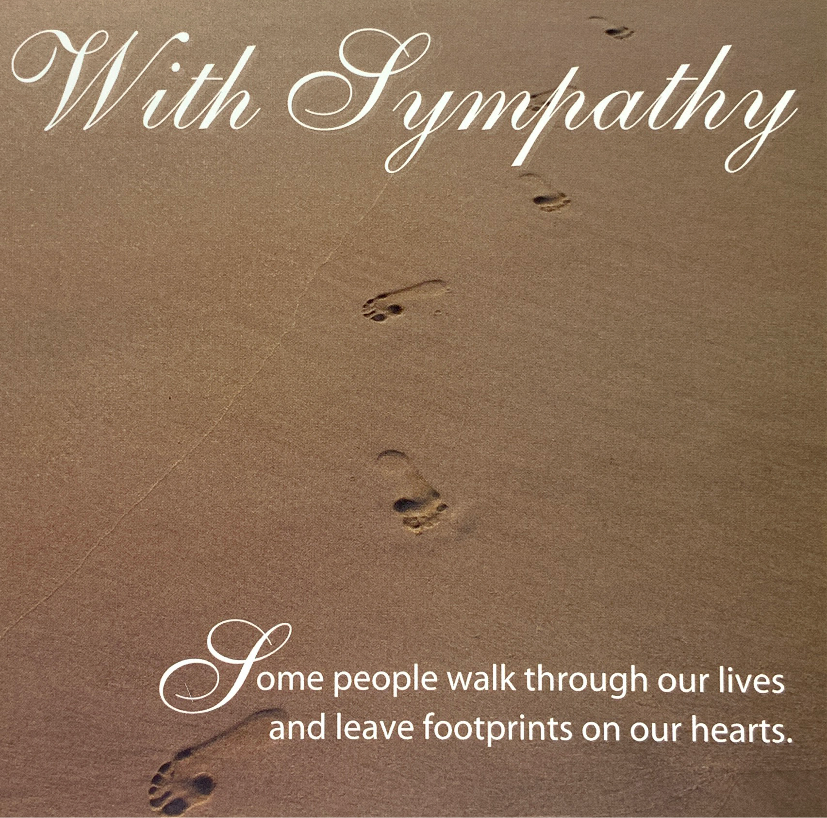 Sympathy Card - Footprints On A Sand