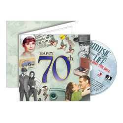 Happy 70th Birthday Card - The Classic Years (Includes CD)