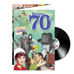 Happy 70th Birthday Card - The Music Of Your Life (Includes CD)
