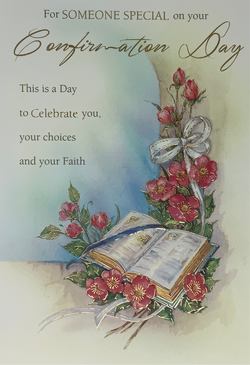 Confirmation Card - Holy Bible In Flowers