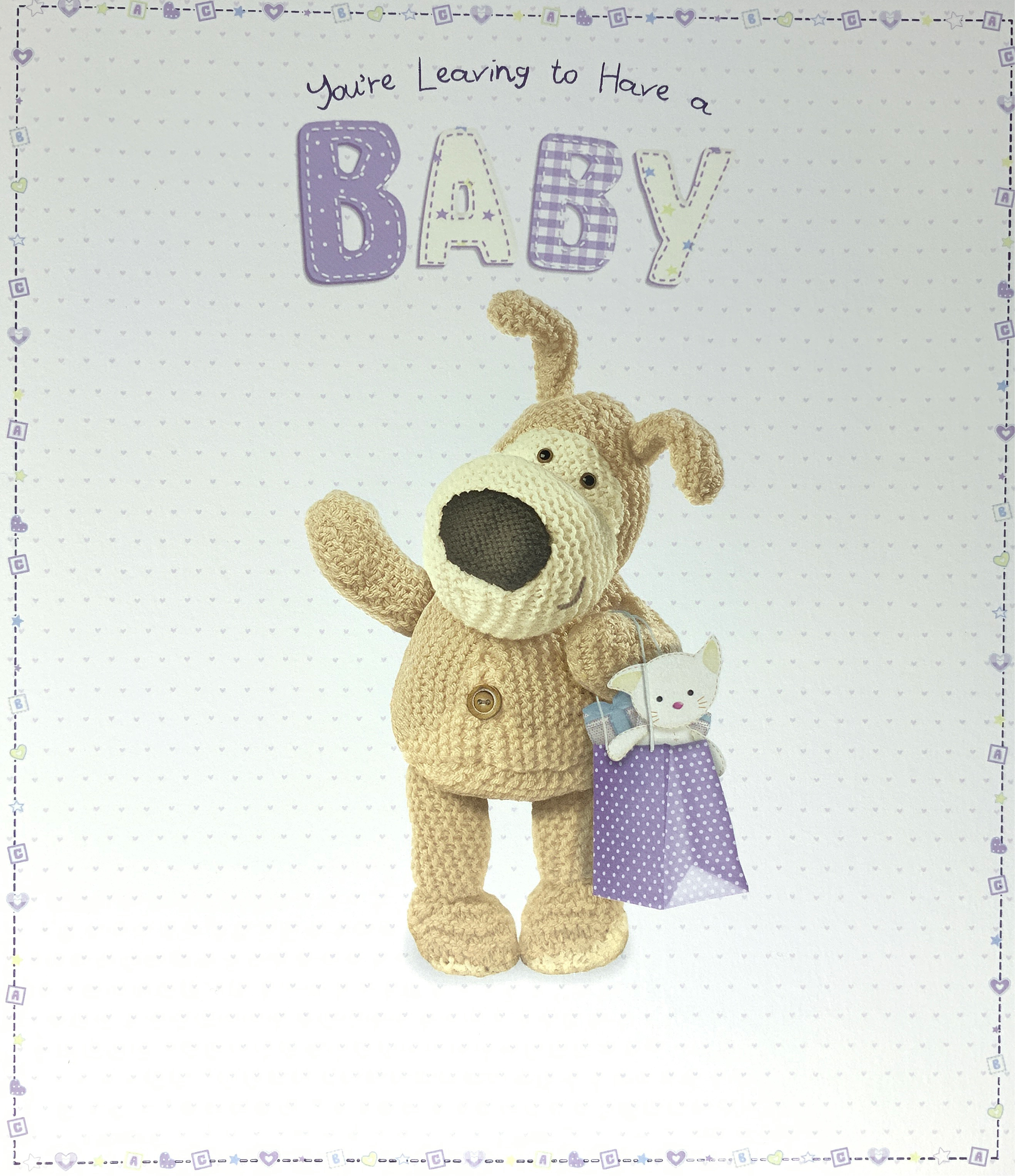 New Baby Card - Cute Teddy Is Waving ( Large )