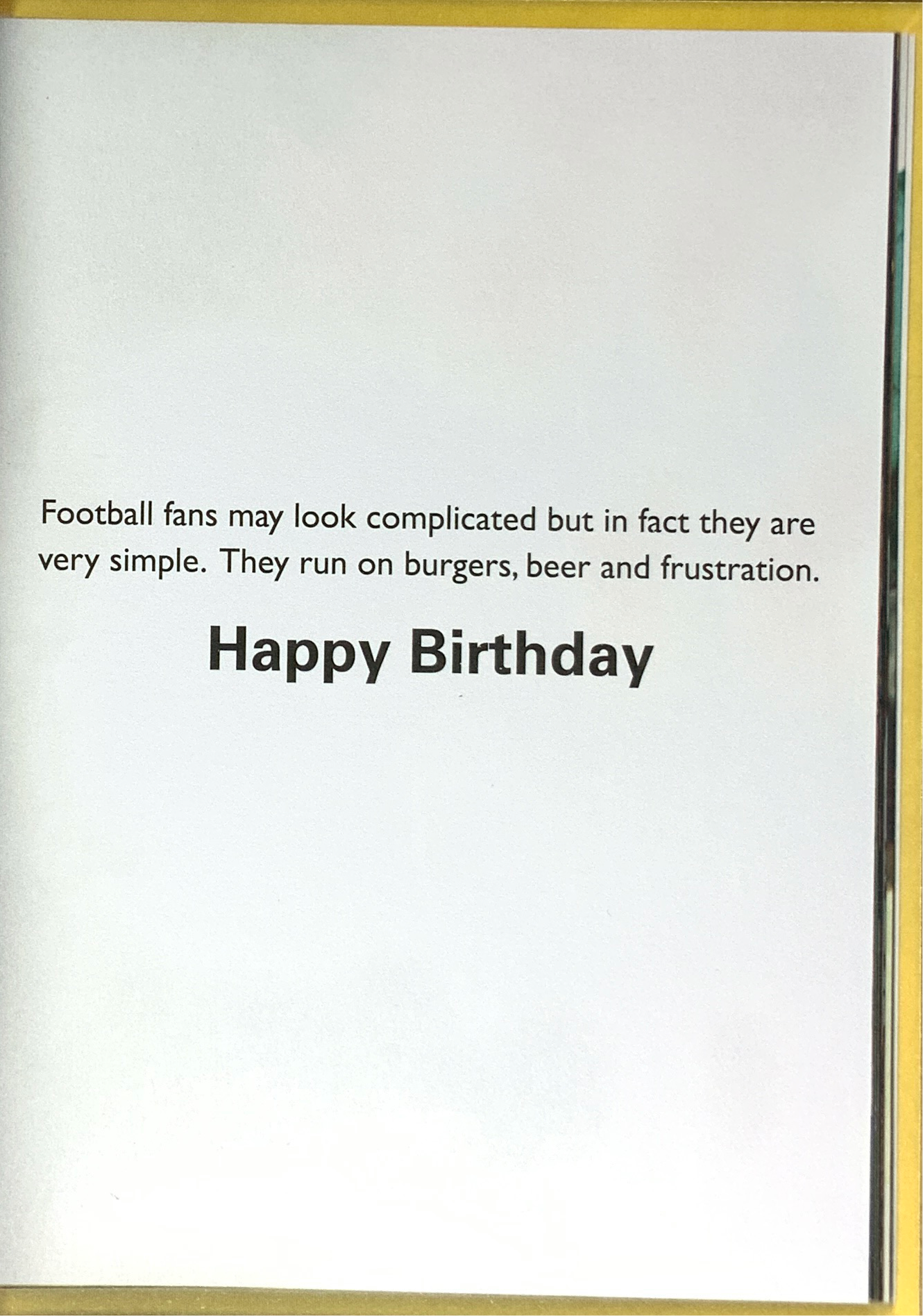 Birthday Card - Learning About A Football Fan