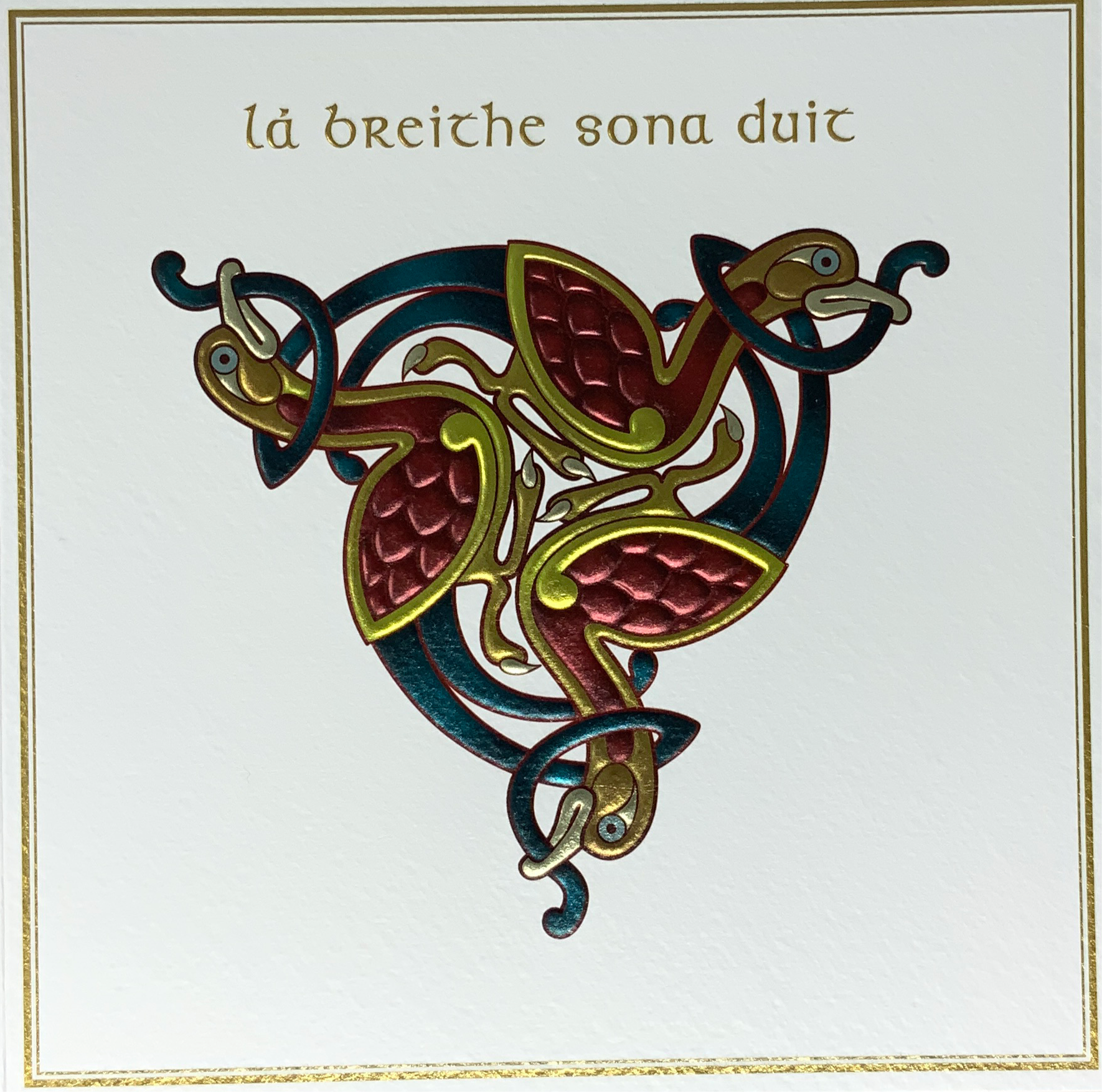Birthday Card - Celtic Triskele & Lá Breithe Sona Duit