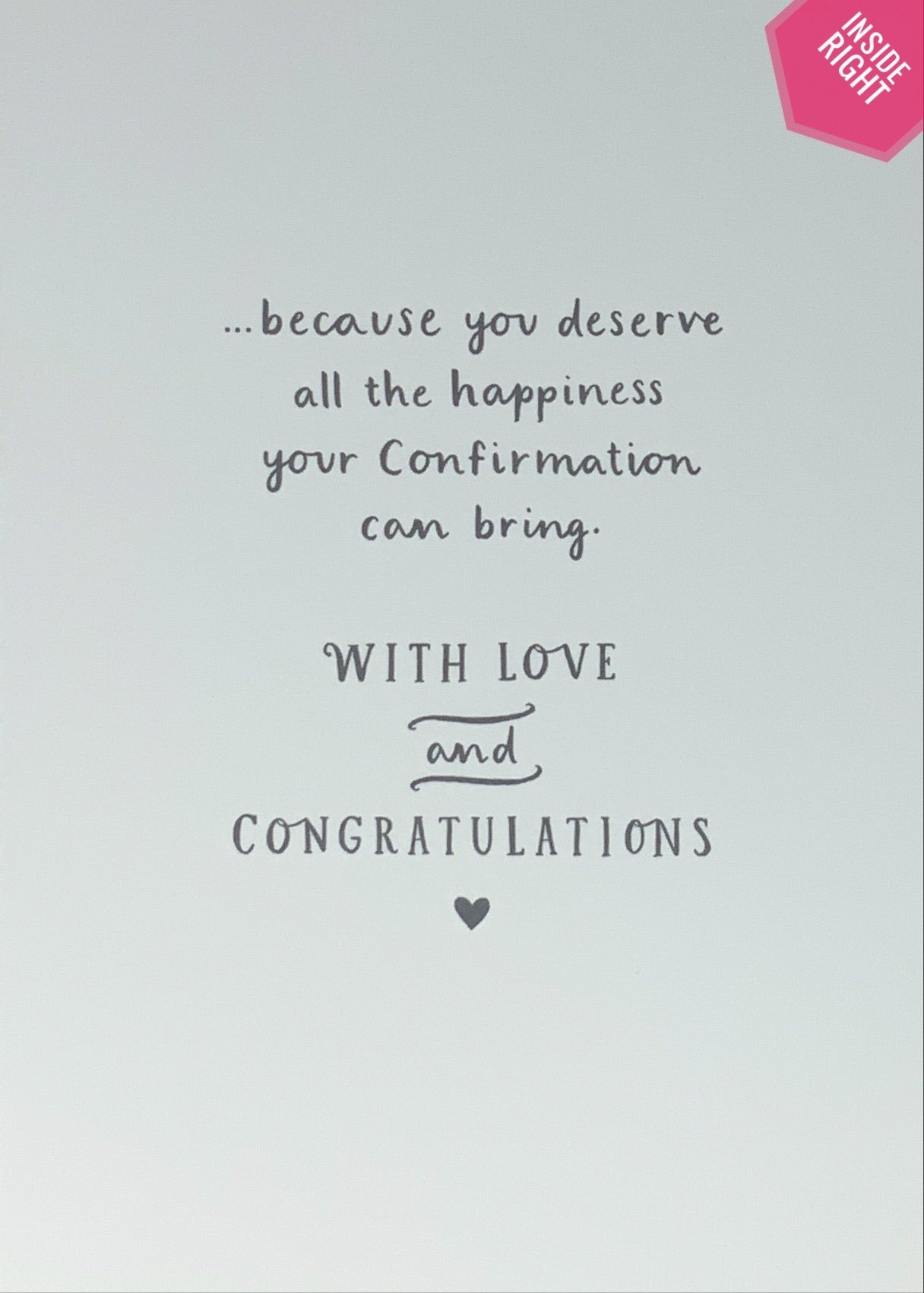 Confirmation Card - Wishing You Many Joys (Girl)