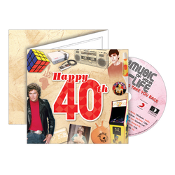 Happy 40th Birthday Card - The Classic Years (Includes CD)