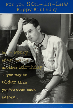 Birthday Card - Son-in-Law / A Man With A Tie & A Blue Frame