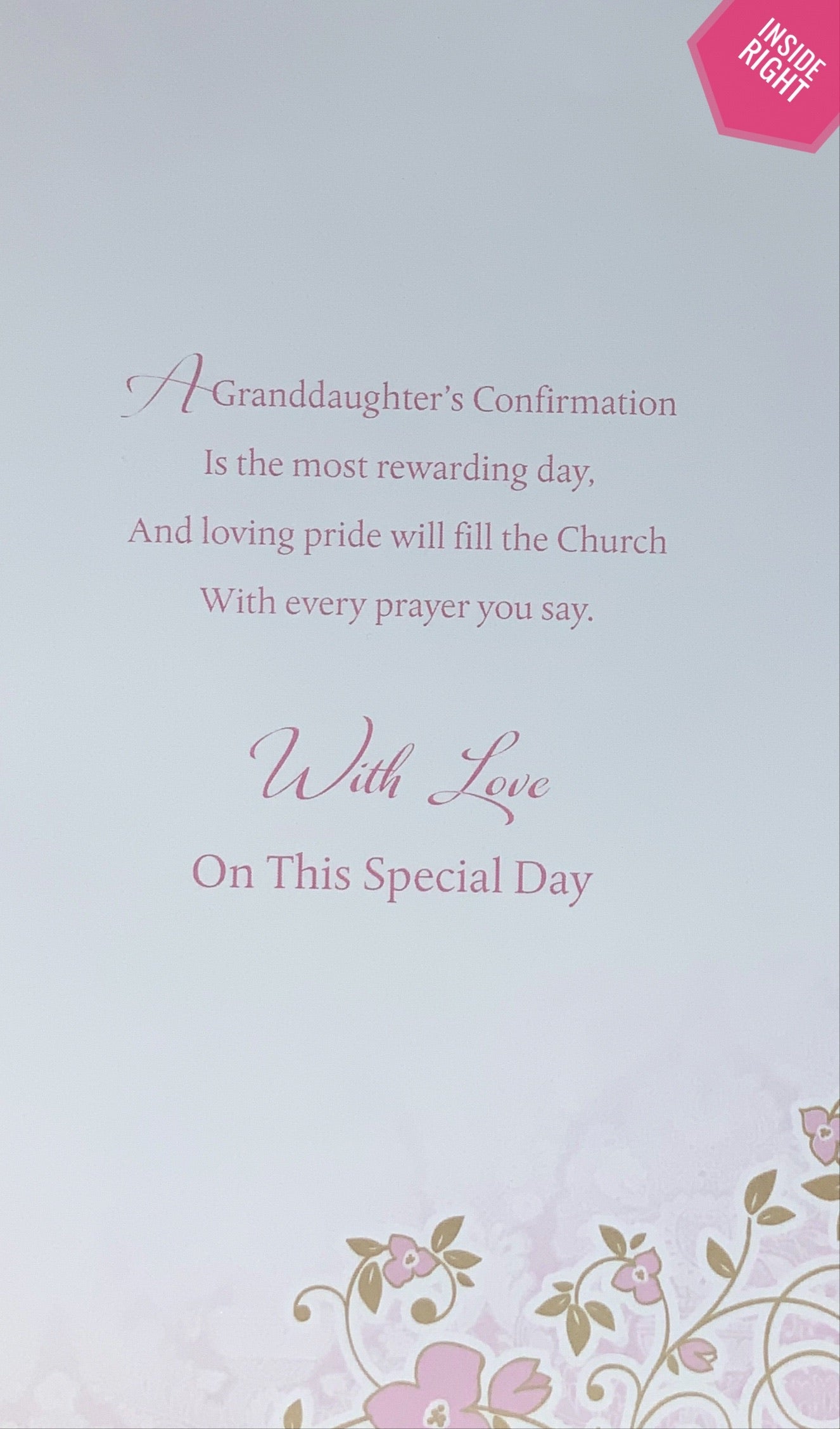 Confirmation Card - A Prayer For You Granddaughter