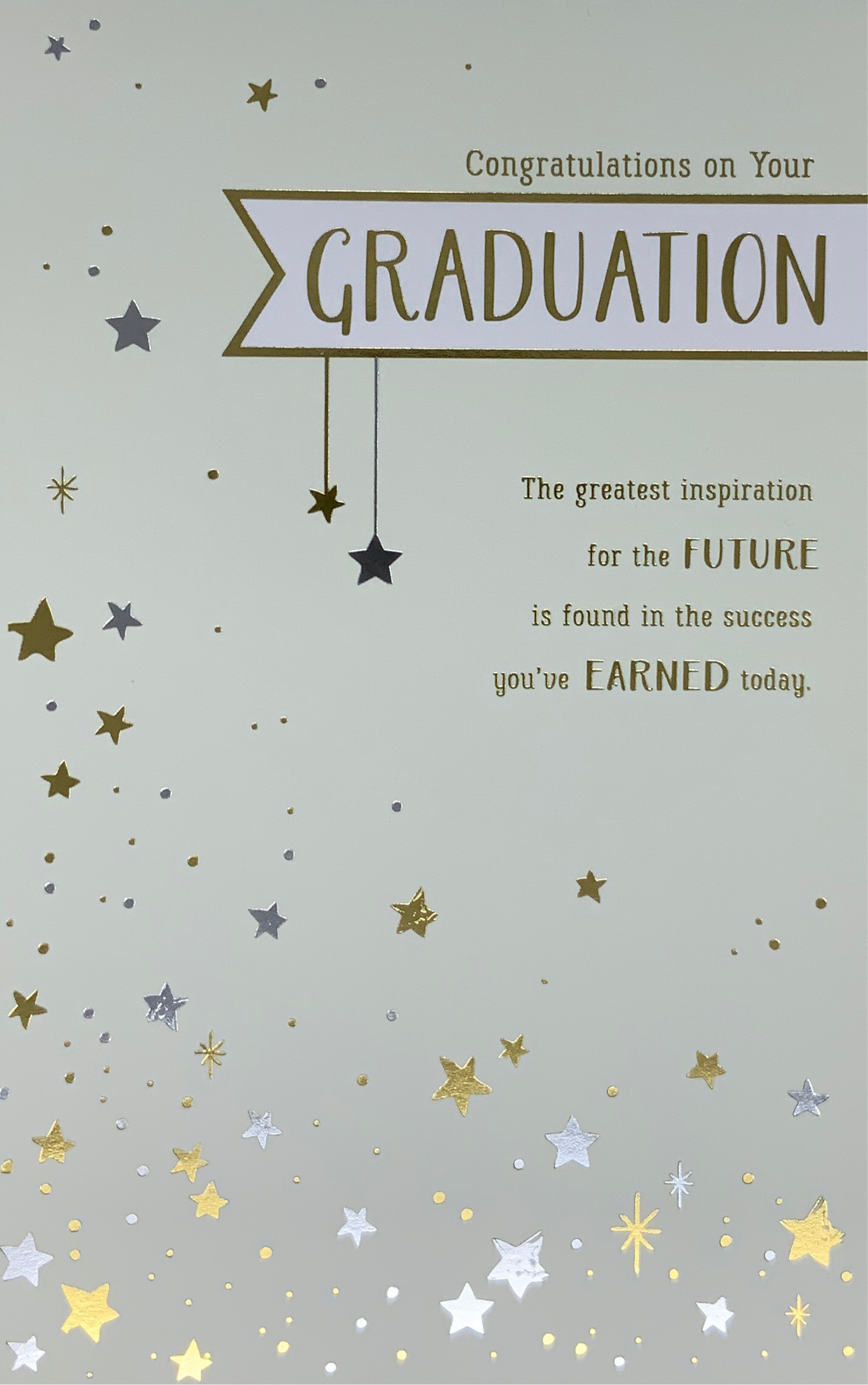 Graduation Card - Gold & Silver Stars
