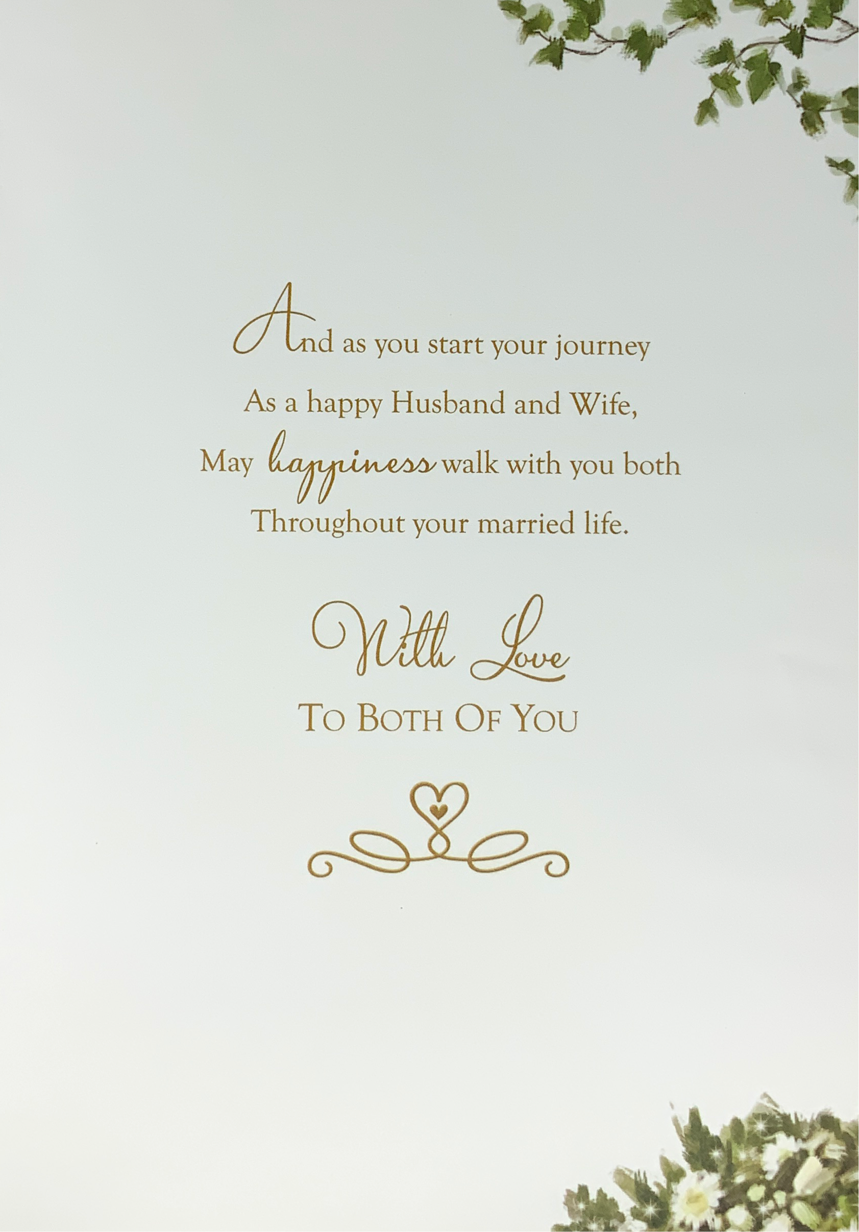 Wedding Card - Niece & Your Husband / An Elegant Couple & Shiny Gold Effect